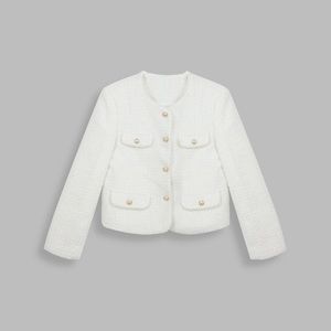 JING white tweed blazer